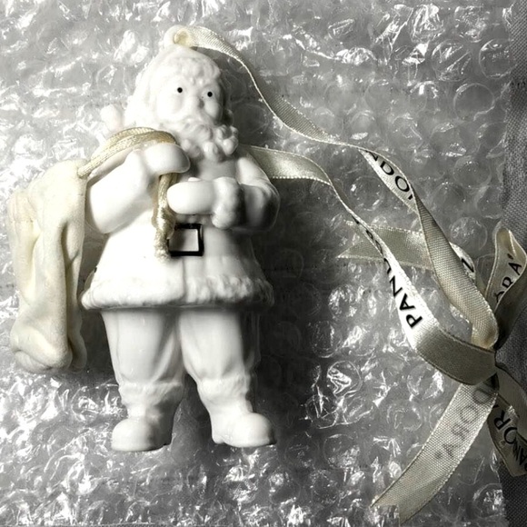 Pandora Santa tree ornament. White porcelain. Silver accents. - Picture 1 of 2